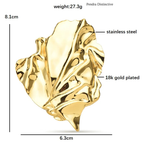 PENDRA Stainless Steel Geometric Leaf Big Size Brooch