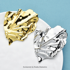PENDRA Stainless Steel Geometric Leaf Big Size Brooch