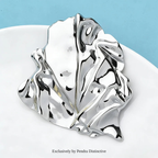 PENDRA Stainless Steel Geometric Leaf Big Size Brooch