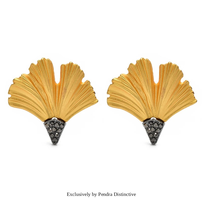 PENDRA Gingko Stud Ginkgo Leaf Earrings