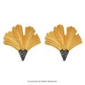 PENDRA Gingko Stud Ginkgo Leaf Earrings