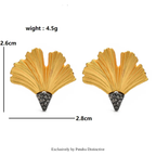 PENDRA Gingko Stud Ginkgo Leaf Earrings
