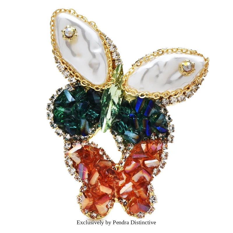 PENDRA Handmade Crystal Butterfly Brooch