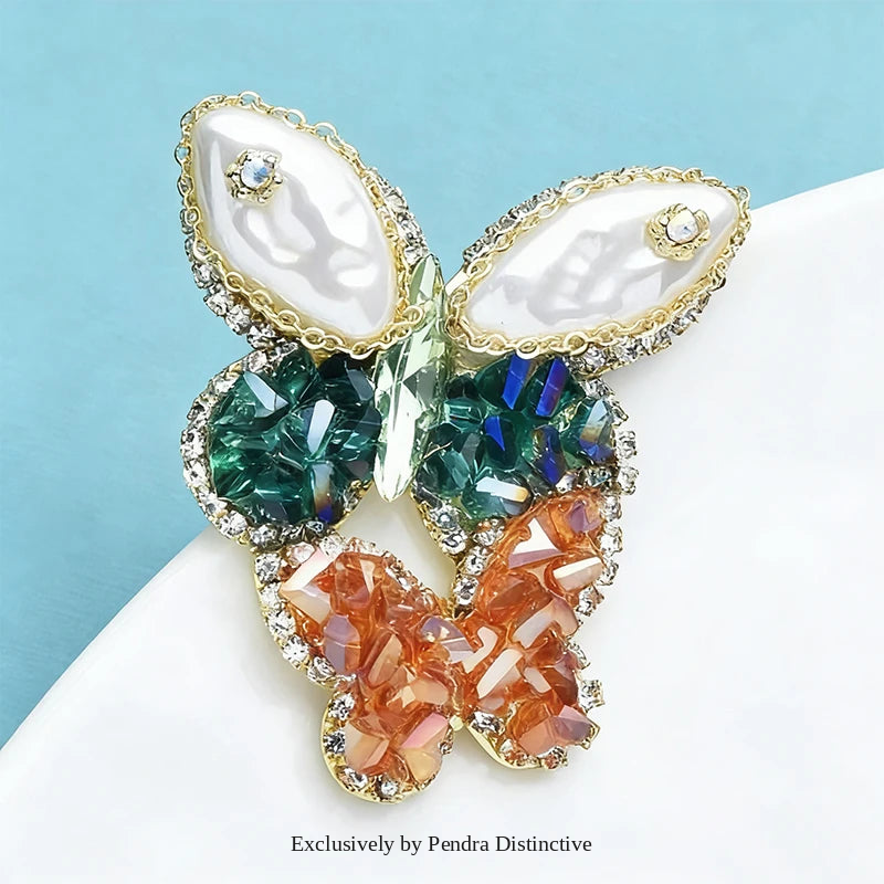 PENDRA Handmade Crystal Butterfly Brooch