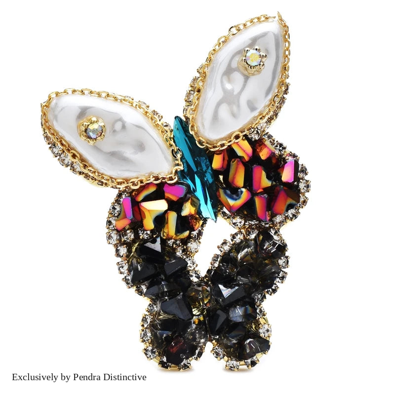 PENDRA Handmade Crystal Butterfly Brooch