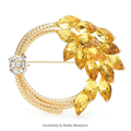 PENDRA Harvest Crystal Circle Wheat Brooch