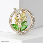 PENDRA Harvest Crystal Wheat Round Brooch