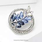 PENDRA Harvest Crystal Wheat Round Brooch