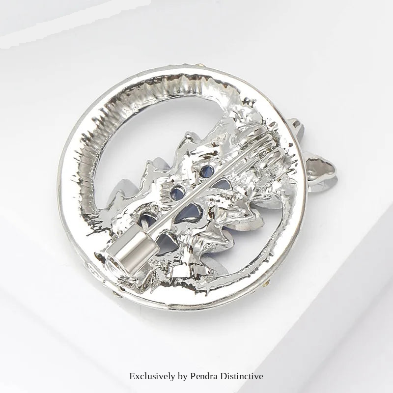 PENDRA Harvest Crystal Wheat Round Brooch