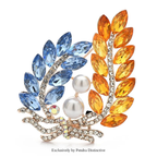 PENDRA Harvest Wheat Crystal Badge Brooch