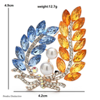 PENDRA Harvest Wheat Crystal Badge Brooch
