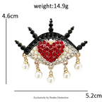 PENDRA Heart Pearl Eye Brooch