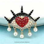 PENDRA Heart Pearl Eye Brooch