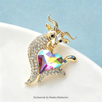 PENDRA Heartgoat Rhinestone Goat Brooch