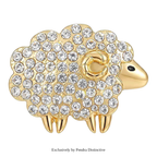 PENDRA Heartwool 2-Color Rhinestone Sheep Brooch