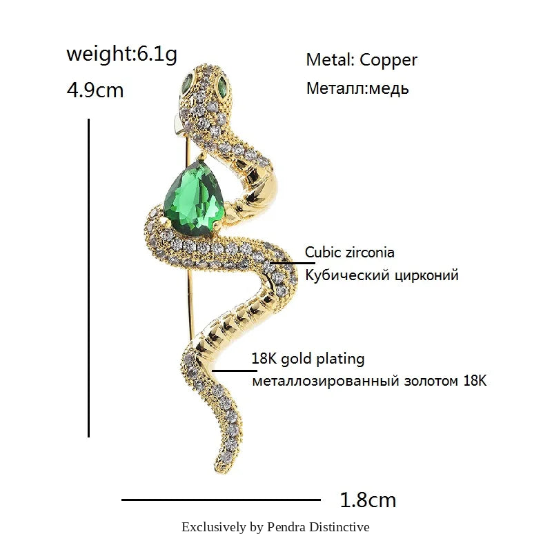 PENDRA High Quality Snake Brooch