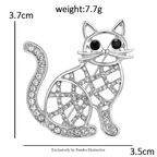PENDRA Hollow Cat Rhinestone Brooch