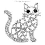 PENDRA Hollow Cat Rhinestone Brooch