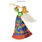 PENDRA Beauty Blow Horn Angel Brooch