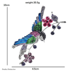 PENDRA Hummingara Full-Crystal Hummingbird Brooch