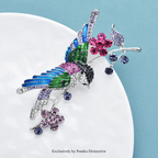 PENDRA Hummingara Full-Crystal Hummingbird Brooch