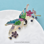 PENDRA Hummingara Full-Crystal Hummingbird Brooch