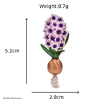 PENDRA Hyacintha Two-Tone Enamel Flower Brooch