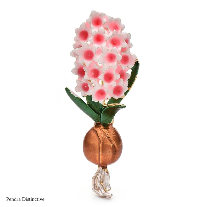 PENDRA Hyacintha Two-Tone Enamel Flower Brooch