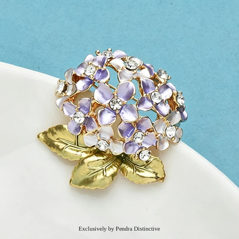 PENDRA Hydrangea Elegant Flower Brooch