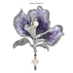 PENDRA Iriselle Elegant Iris Flower Brooch