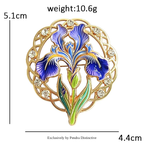 PENDRA Iriselle Famous Painting Iris Flower Brooch