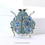 PENDRA Jewel Beetle Rhinestone Insect Brooch