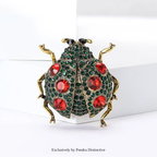 PENDRA Jewel Beetle Rhinestone Insect Brooch