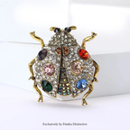 PENDRA Jewel Beetle Rhinestone Insect Brooch