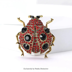 PENDRA Jewel Beetle Rhinestone Insect Brooch