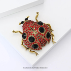PENDRA Jewel Beetle Rhinestone Insect Brooch