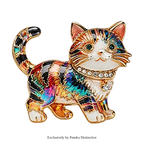 PENDRA Kitty Rhinestone Cat Brooch