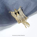PENDRA Rhinstone Lady Figure Brooch