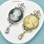 PENDRA Vintage Lady Head Badge Brooch