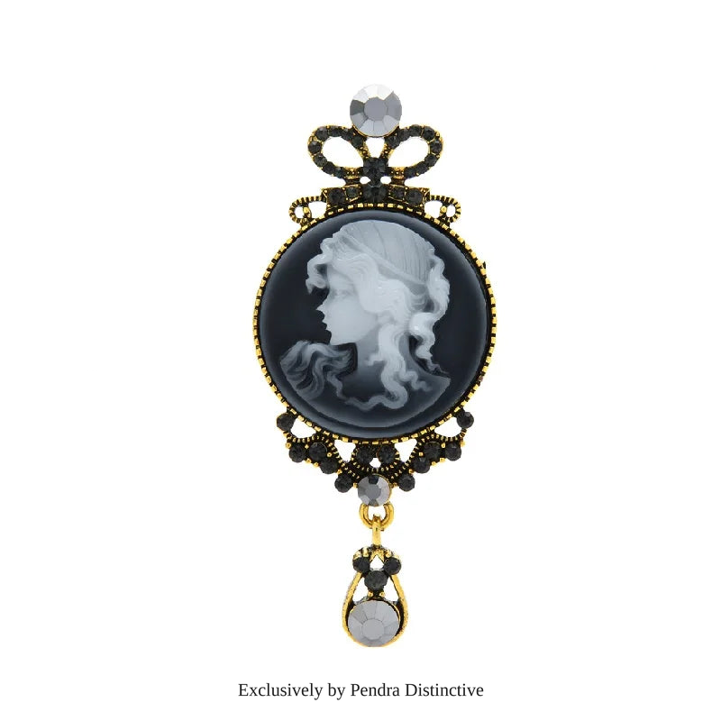 PENDRA Vintage Lady Head Badge Brooch