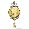 PENDRA Vintage Lady Head Badge Brooch