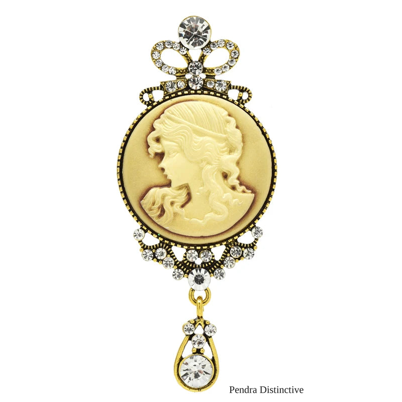 PENDRA Vintage Lady Head Badge Brooch
