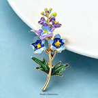PENDRA Larkspur Enamel Larkspur Flower Brooch