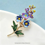 PENDRA Larkspur Enamel Larkspur Flower Brooch