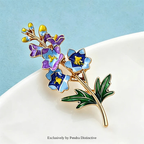 PENDRA Larkspur Enamel Larkspur Flower Brooch