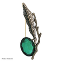 PENDRA Leafcrystal Crystal Leaf Brooch