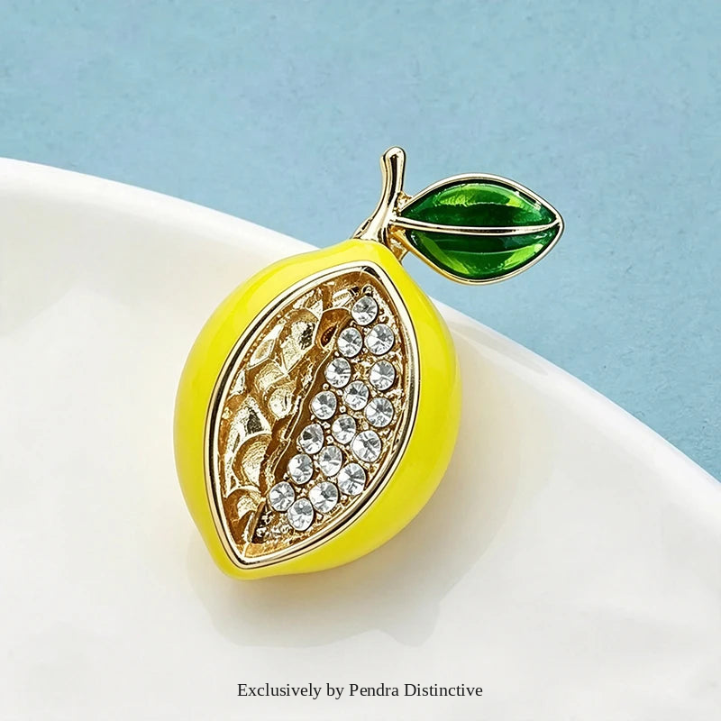 PENDRA Lemonelle Cute Enamel Lemon Brooch