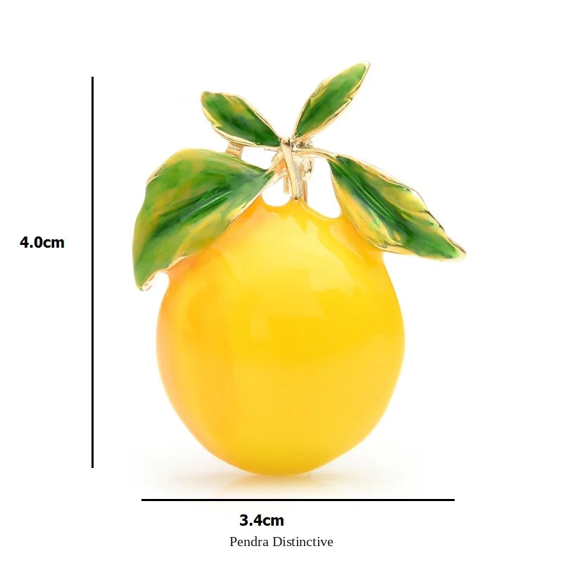 PENDRA Lemonelle Enamel Yellow Lemon Brooch