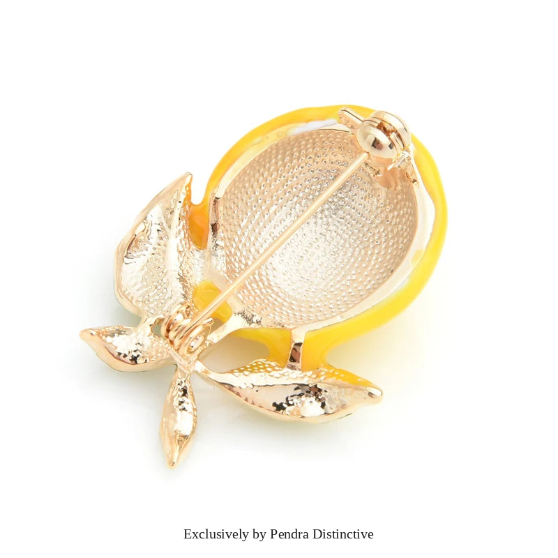 PENDRA Lemonelle Enamel Yellow Lemon Brooch
