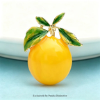 PENDRA Lemonelle Enamel Yellow Lemon Brooch